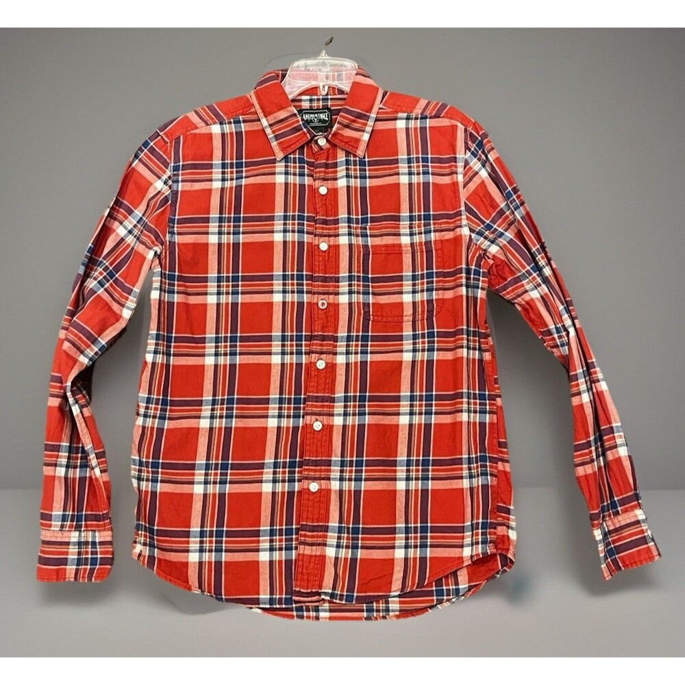 VTG American Eagle Outfitters Mens 90s Plaid Flannel Checker Thick Shirt Sz S
